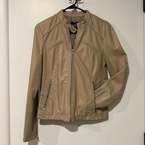 Express Faux Leather Jacket / Tan / Small